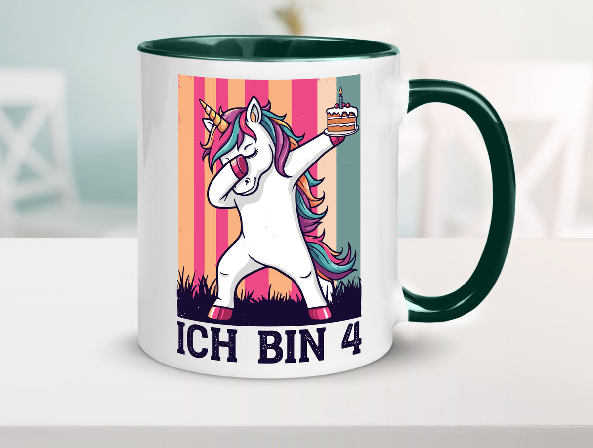 4 Geburtstag | Einhorn Damping Mädchen lustig Geschenkidee Geschenk Tasse