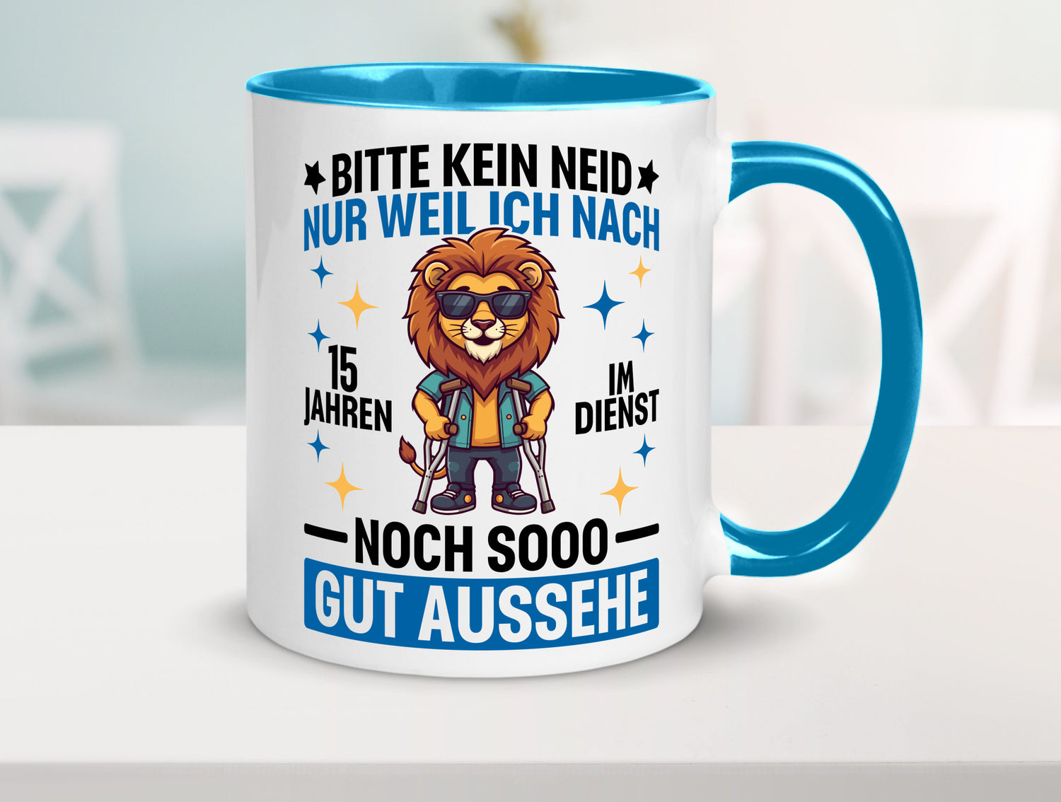 15 Jahre im Dienst | Arbeitsjubiläum Arbeit lustig Kollegen Büro Geschenk Tasse
