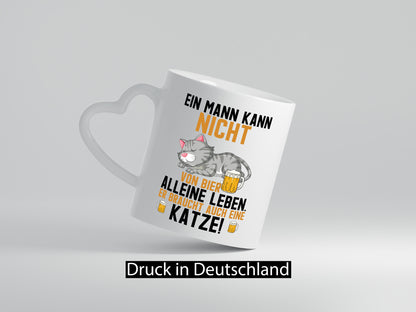 Von Bier leben | Mann braucht eine Katze Katzenliebhaber Geschenk Tierliebhaber