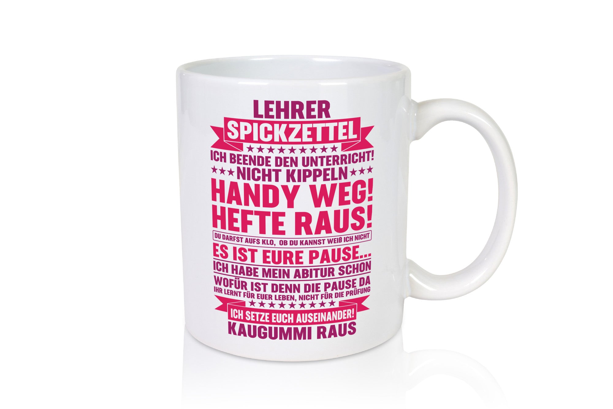 Lehrer Spickzettel | Beruf Tasse lustiger Spruch vl6 Geschenk Arbeit Kollegen