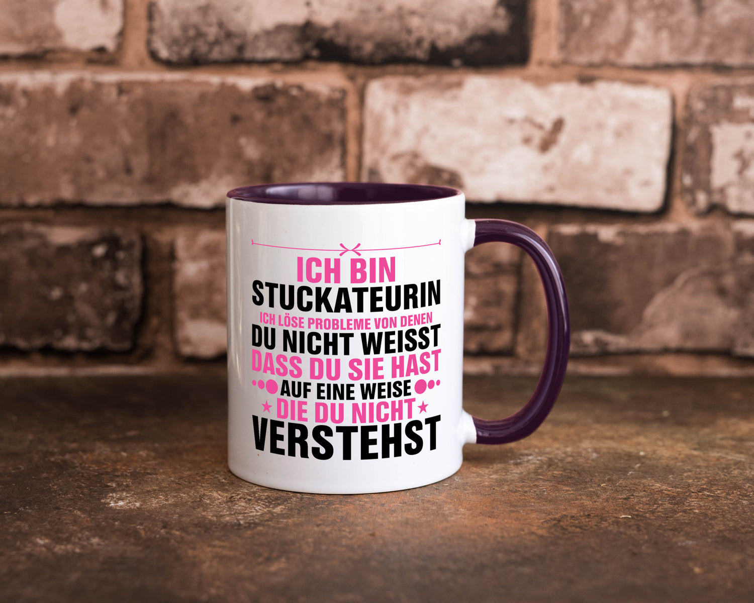 Löse Probleme: Stuckateurin | Innenausbau Humor Geschenkidee Tasse