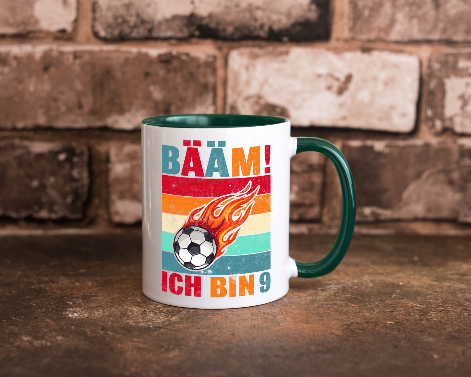 9. Geburtstag | Bääm ich bin 9 Fußball Geschenkidee Humor Tasse