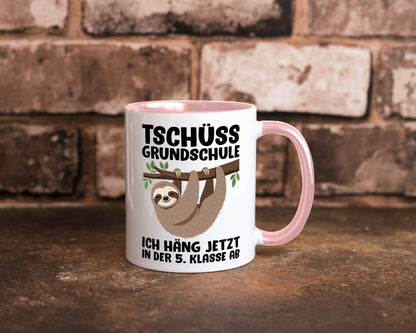 Tschüss Grundschule ich häng jetzt in der 5. Klasse ab Humor Geschenkidee Tasse