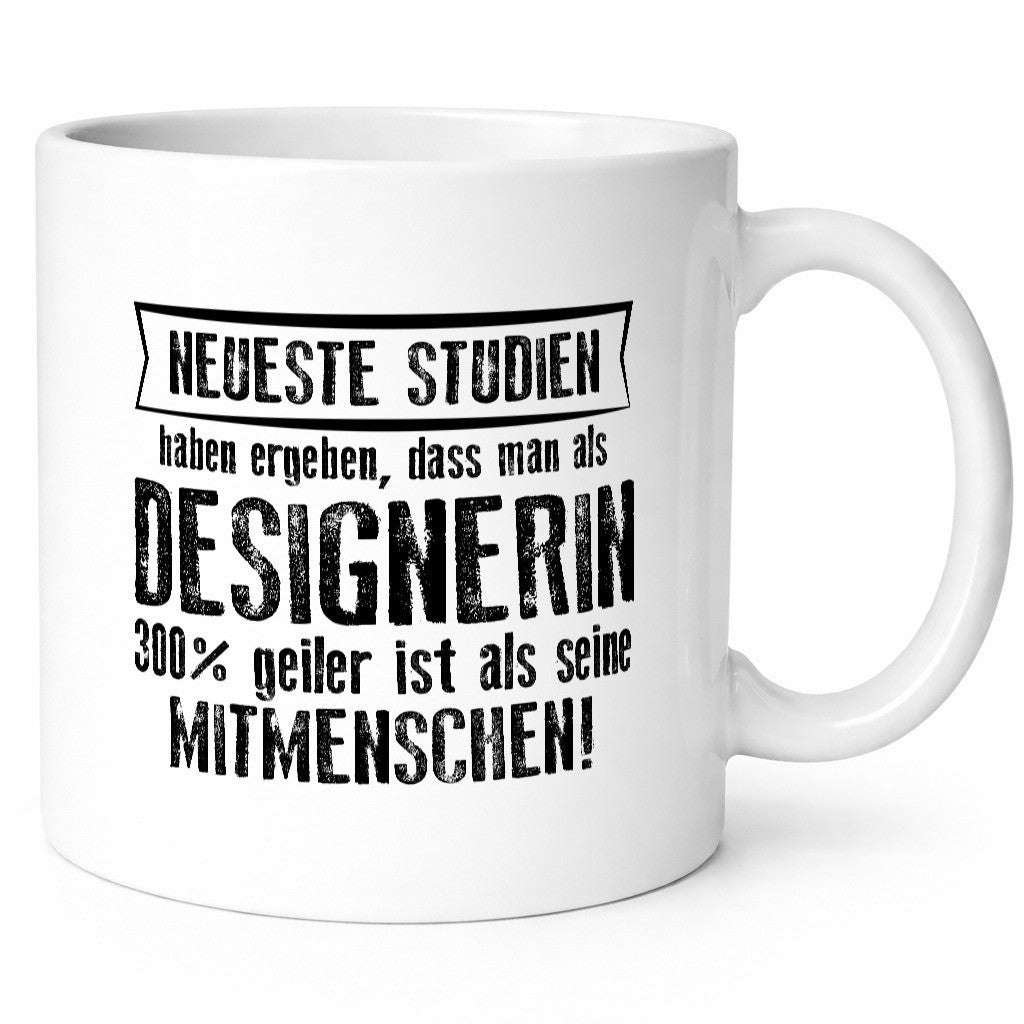 Neuste Studien: Designerin | Mode Geschenkidee Humor Tasse