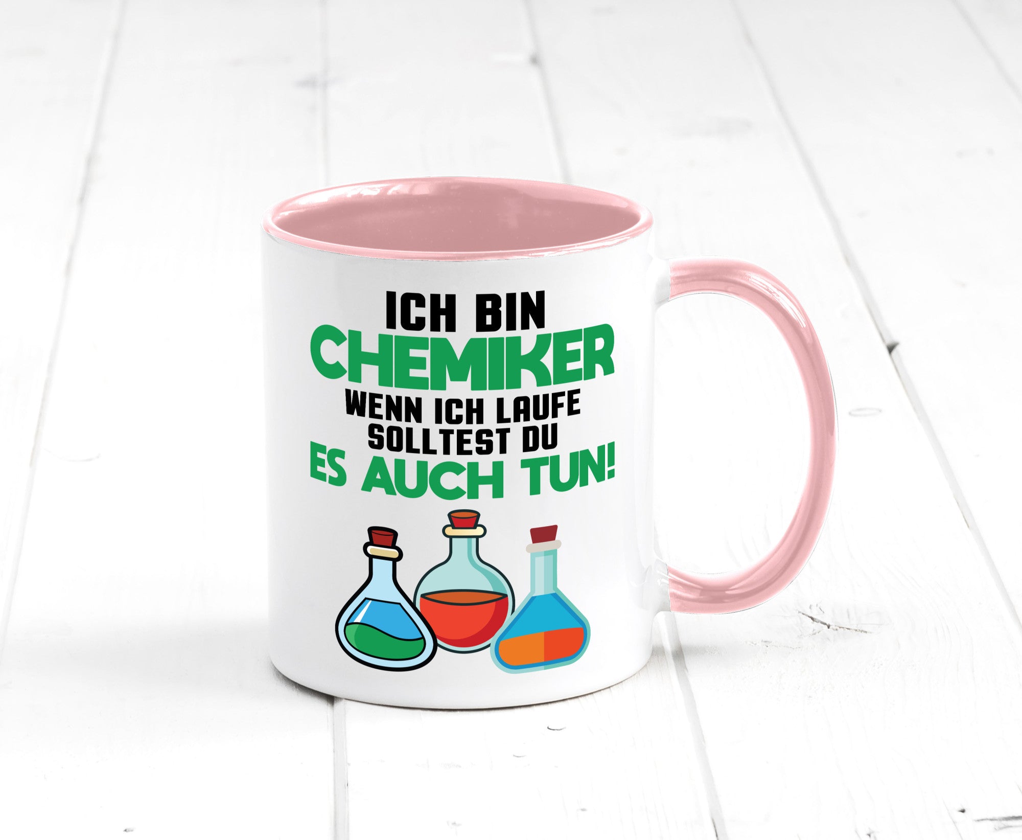 Ich bin chemiker wnen laufe solltest du es auch tun Humor Geschenkidee Tasse