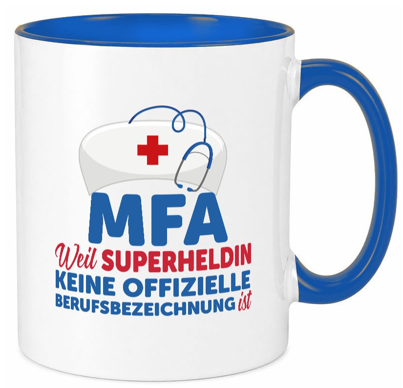 MFA Superheldin | Frauen Beruf Spruch Tasse Humor Geschenk Arbeit Kollegen Büro