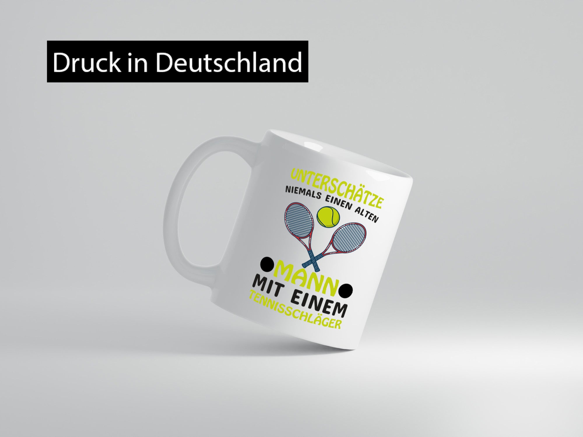 Alter Mann mit Tennis Schläger | Männer Tasse Humor lustiger Spruch Geschenk