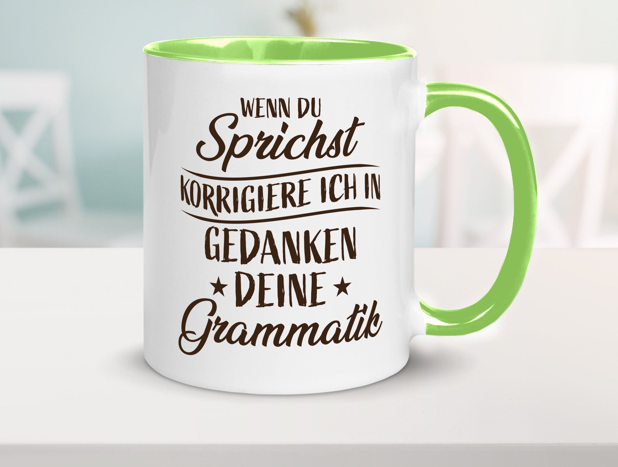 Grammatik korrigieren während du sprichst | Sterne lustig Humor Geschenkidee