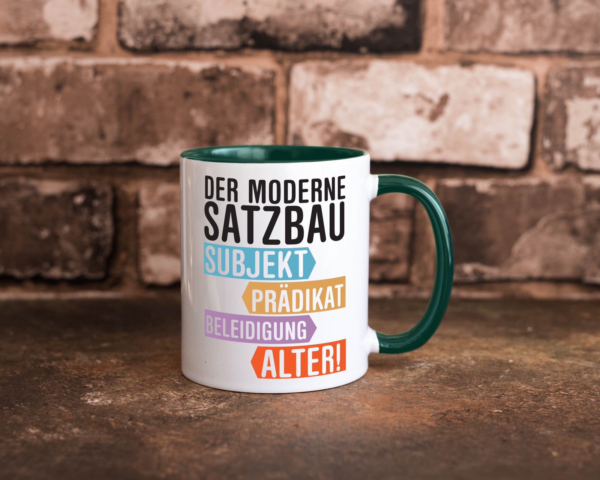 Moderner Satzbau | Lehrer Lehrerin Kollege lustig Arbeit Kollegen Büro Geschenk