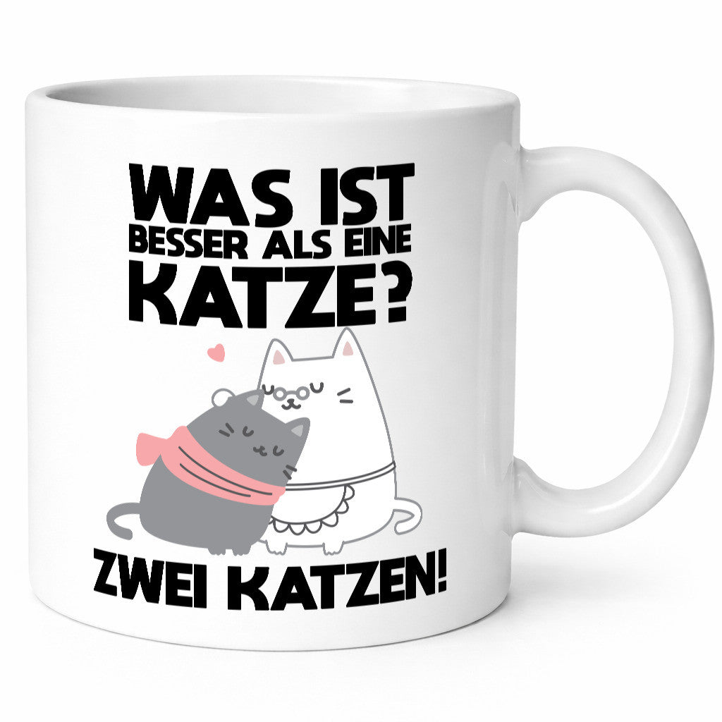 Besser als eine Katze, zwei Katzen | Herzchen Geschenkidee Tierliebhaber Humor