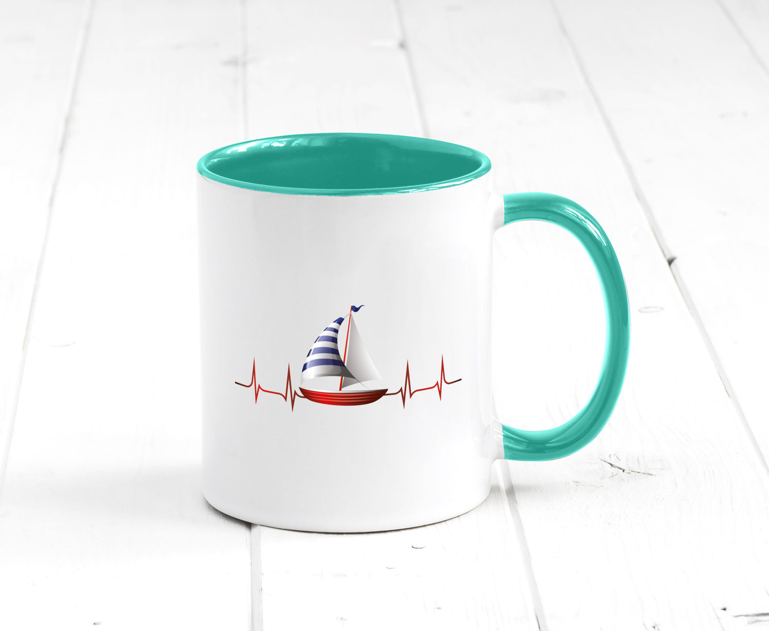 Segelboot Herzschlag | Segler segeln Boot Kapitän Geschenk Humor Geschenkidee