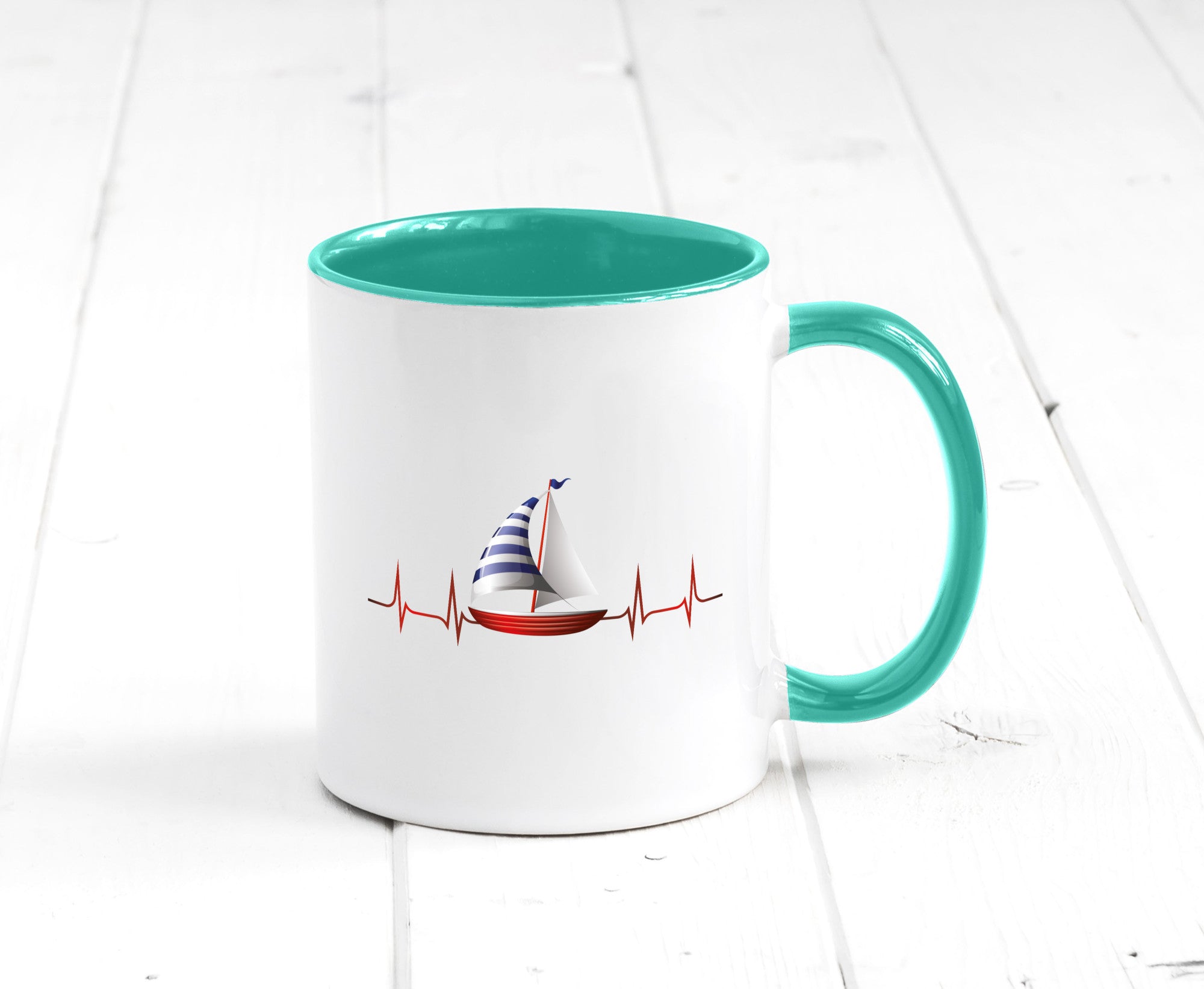 Segelboot Herzschlag | Segler segeln Boot Kapitän Geschenk Humor Geschenkidee