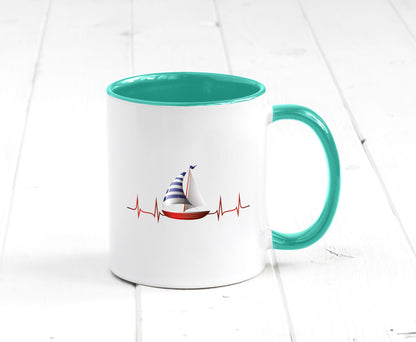 Segelboot Herzschlag | Segler segeln Boot Kapitän Geschenk Humor Geschenkidee