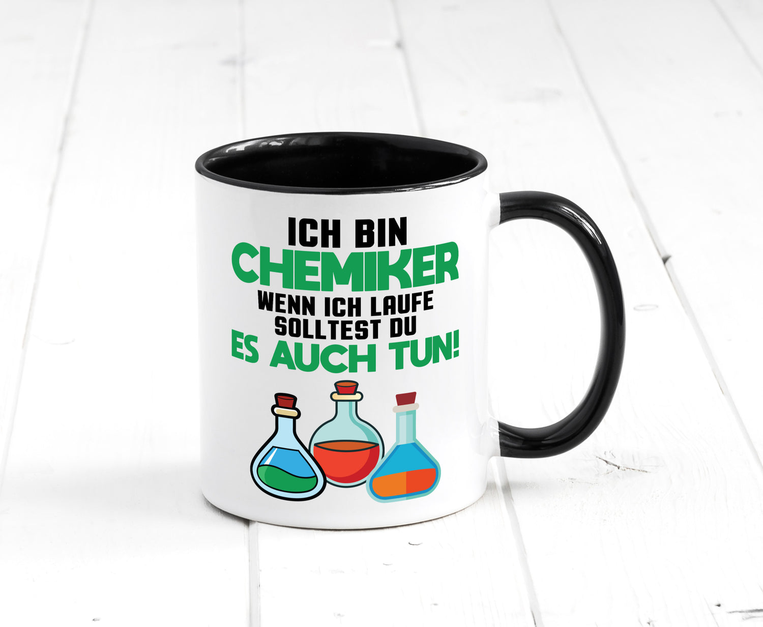 Ich bin chemiker wnen laufe solltest du es auch tun Humor Geschenkidee Tasse