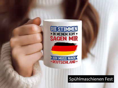 Deutschland | Urlaub Stimmen in meinem Kopf Traumland Humor Geschenkidee Tasse