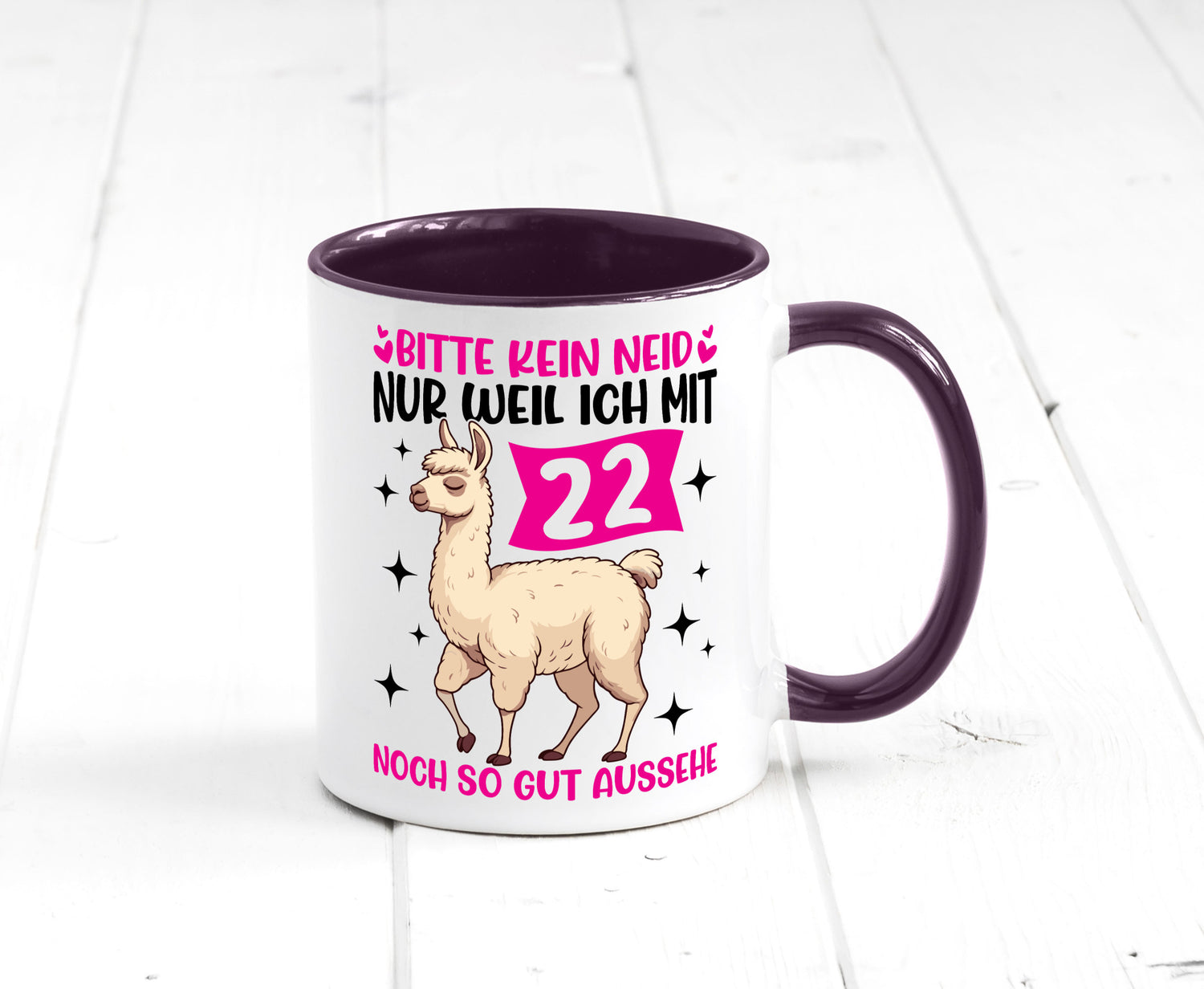 22. Geburtstag | 22 Jahre Lama gut aussehen lustig Geschenkidee Geschenk Tasse