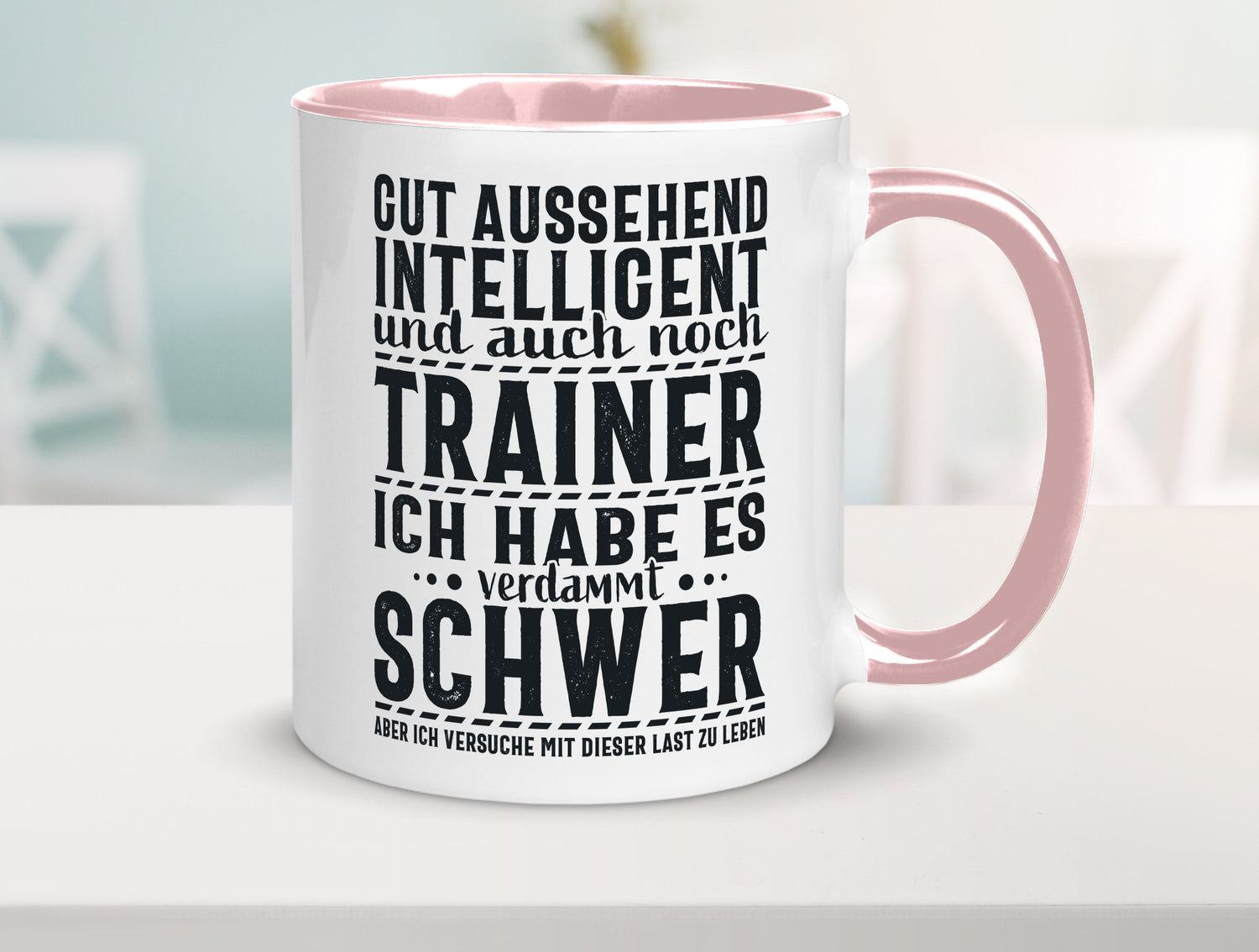 Gut aussehender Trainer |gestrichelte Linie | Punkte lustiger Spruch Geschenk