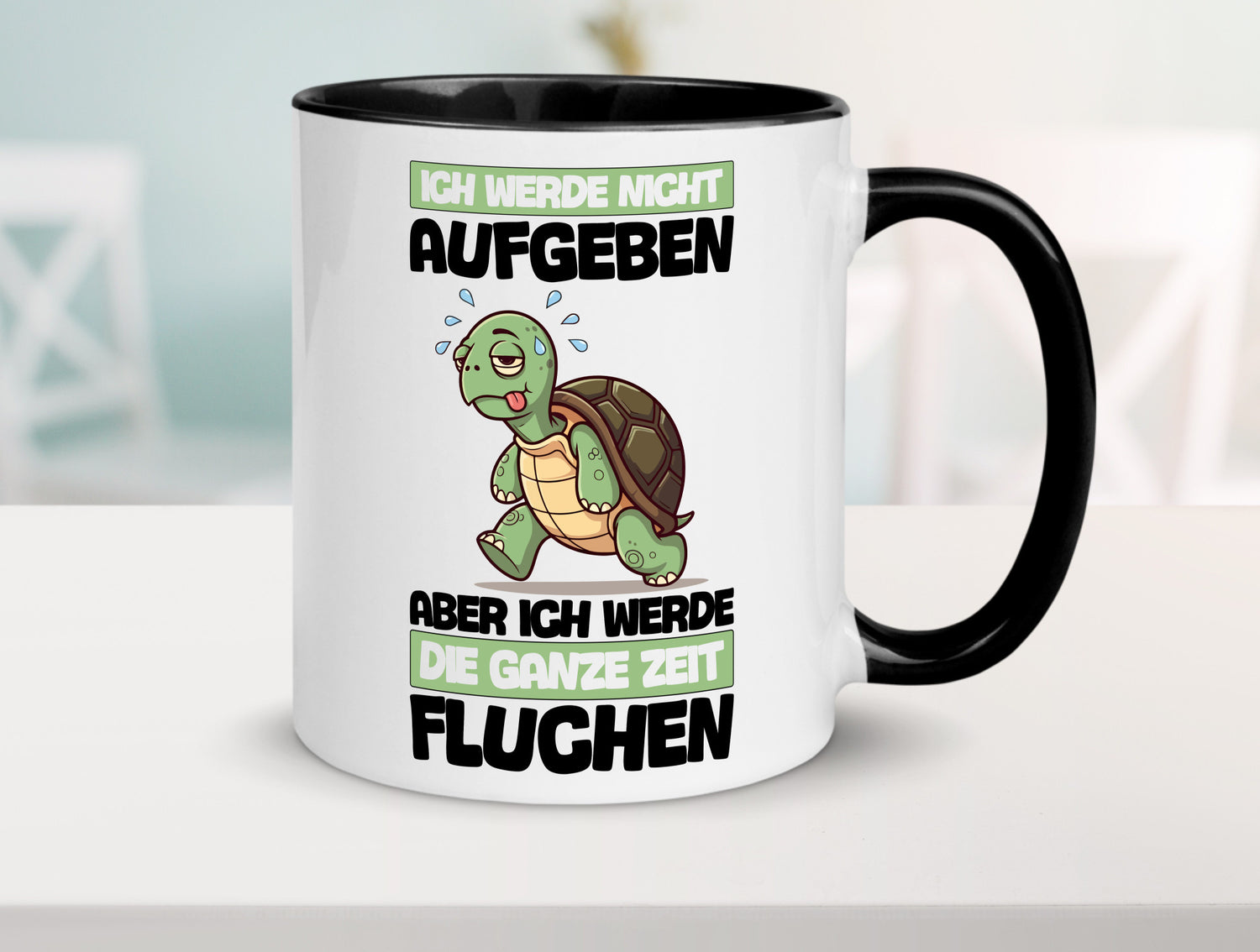 Ich geb nicht auf werde aber fluchen | Schildkröte Joggen v2 Humor Geschenkidee