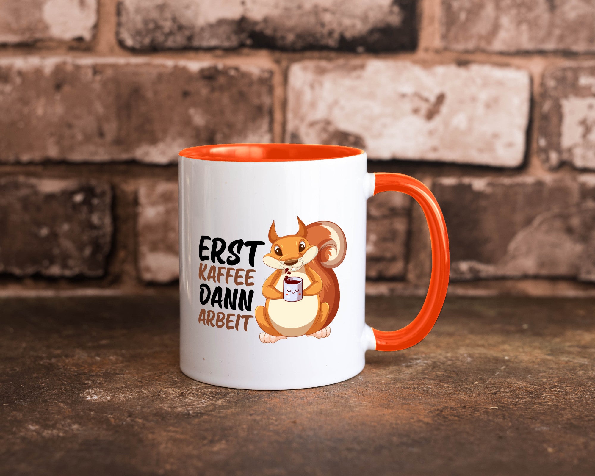 Erst Kaffee dann Arbeit | Büro Eichhörnchen Kaffeefreund Humor Kollegen