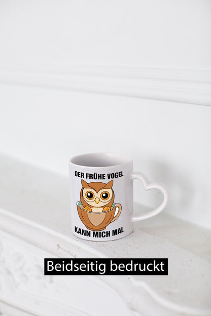 Der frühe Vogel kann mich mal | Eule Morgenmuffel v2 lustiger Spruch Geschenk