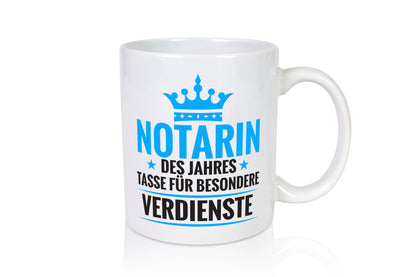 Besonderer Verdienst: Notarin | Juristin Humor Geschenkidee Tasse