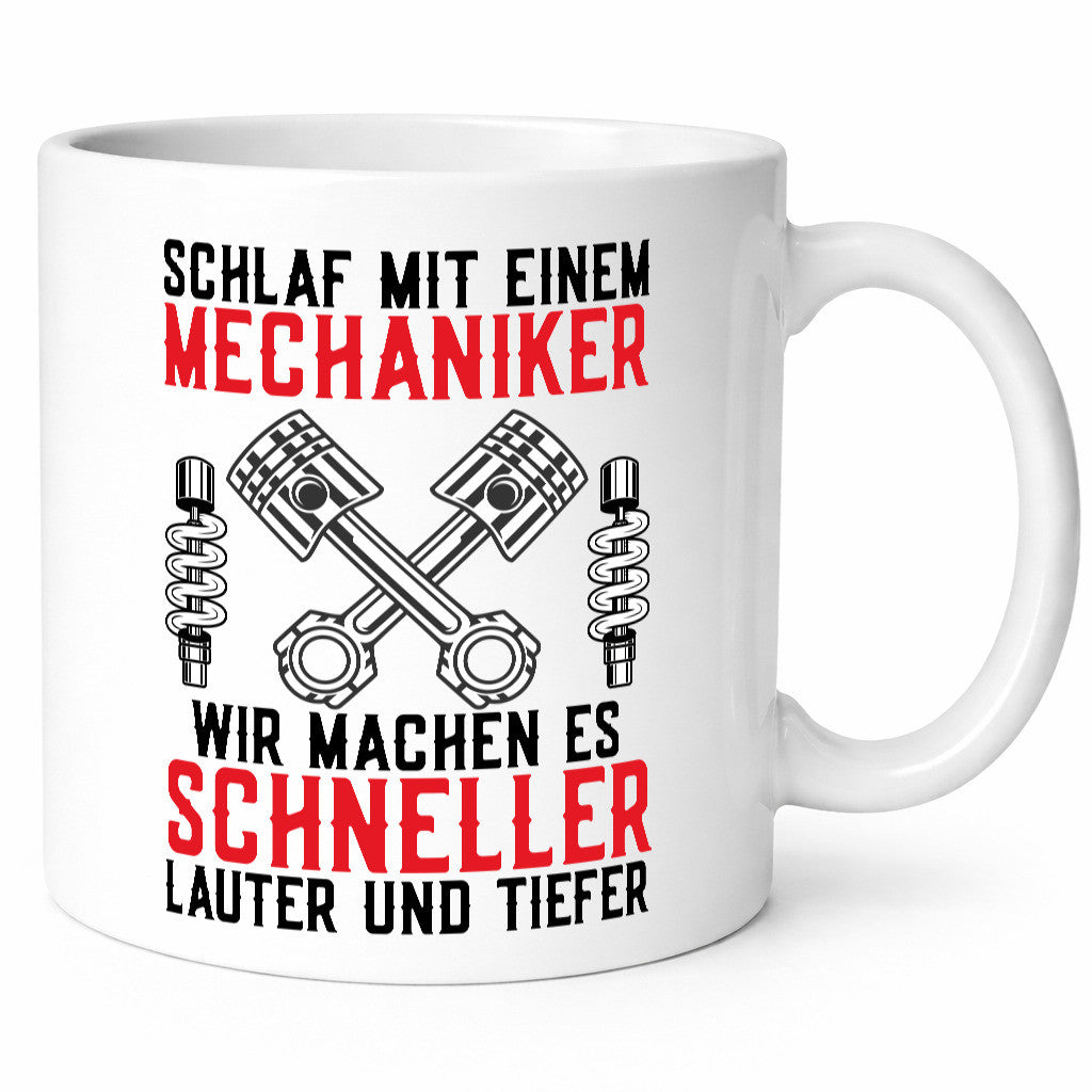 Schlafe mit Mechaniker | Laut und Tief Werkzeug Motor Humor Geschenkidee Tasse
