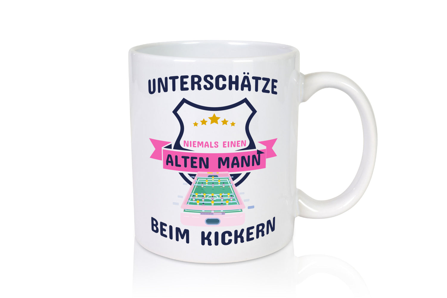 Alter Mann beim Kickern | Tischkicker Tasse Männer Humor Geschenkidee