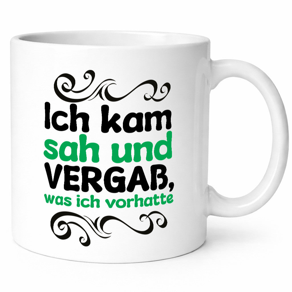 Ich kam sah und vergaß was vorhatte Geschenkidee Humor Tasse