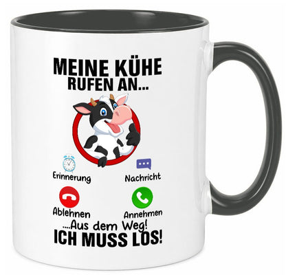 Meine Kühe rufen an | Landwirt Kuh Bauernhof Geschenk Humor Geschenkidee Tasse