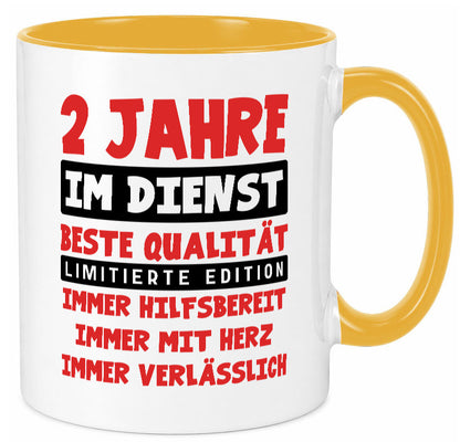 2 Jahre im Dienst | Jubiläum Arbeit v9 Humor Kollegen Büro Geschenkidee Tasse