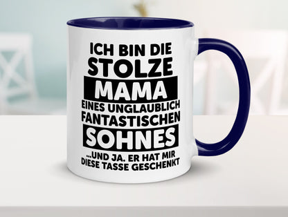 Stolze Mama | Fantastischer Sohn Beste Humor Familie Geschenkidee Tasse