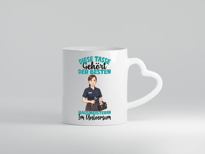 Im Universum: Hausmeisterin | Hauswart lustiger Spruch Geschenk Humor