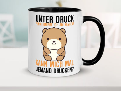 Kann mich jemand drücken | süßer Teddy Knuddeln Comic lustig Humor Geschenkidee Tasse