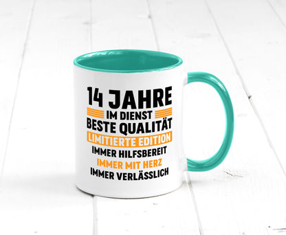 14 Jahre im Dienst | Jubiläum Arbeit v2 Geschenk Kollegen Büro lustiger Spruch