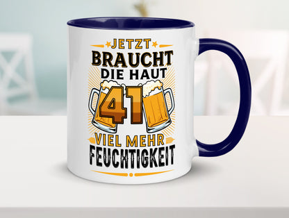 41 braucht die haut mehr Feuchtigkeit | 41. Geburtstag Geschenkidee Humor Tasse