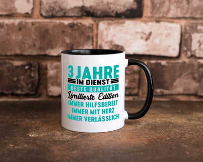 3 Jahre im Dienst | Jubiläum Arbeit v5 lustig Kollegen Büro Geschenk Tasse