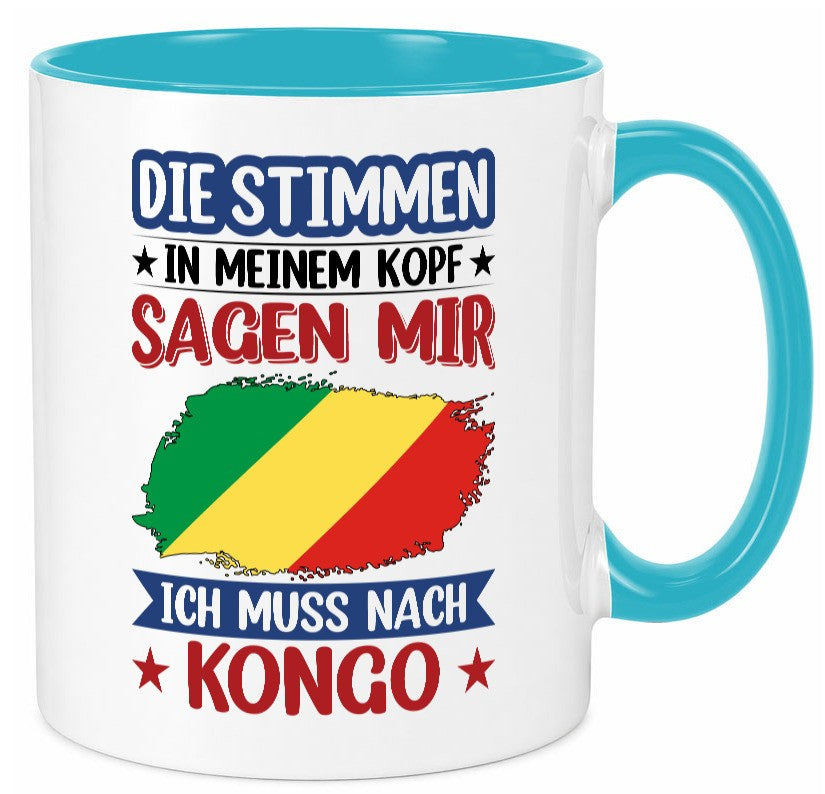 Kongo | Urlaub Stimmen in meinem Kopf Traumland Humor Geschenkidee Tasse