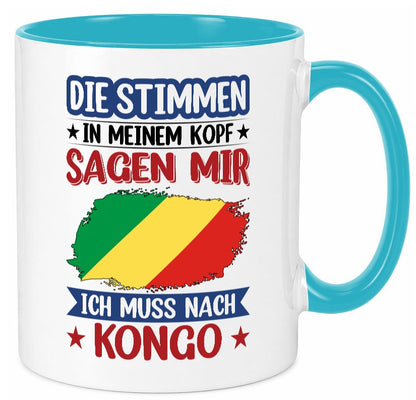 Kongo | Urlaub Stimmen in meinem Kopf Traumland Humor Geschenkidee Tasse