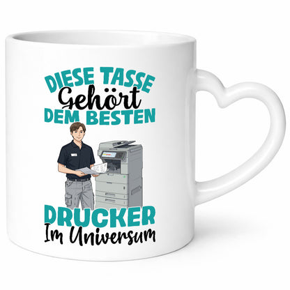 Im Universum: Drucker | Druckerei Print Medien Geschenkidee Humor Tasse