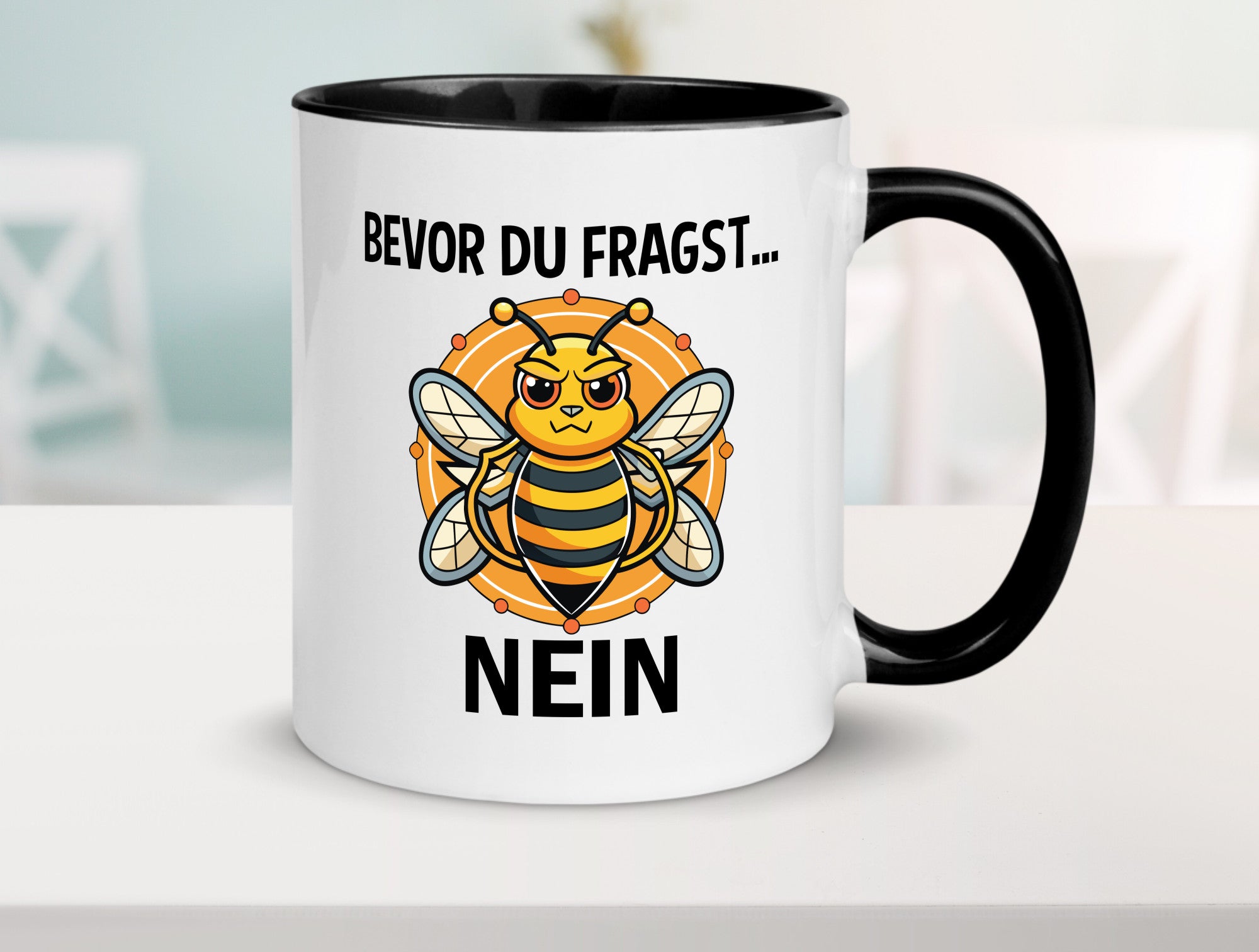 Bevor du fragst... Nein | Hummeln v2 lustig Humor Geschenkidee Geschenk Tasse
