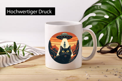 Ufo | Verrückte Katze Aliens Geschenk Tierliebhaber Humor lustiger Spruch Tasse