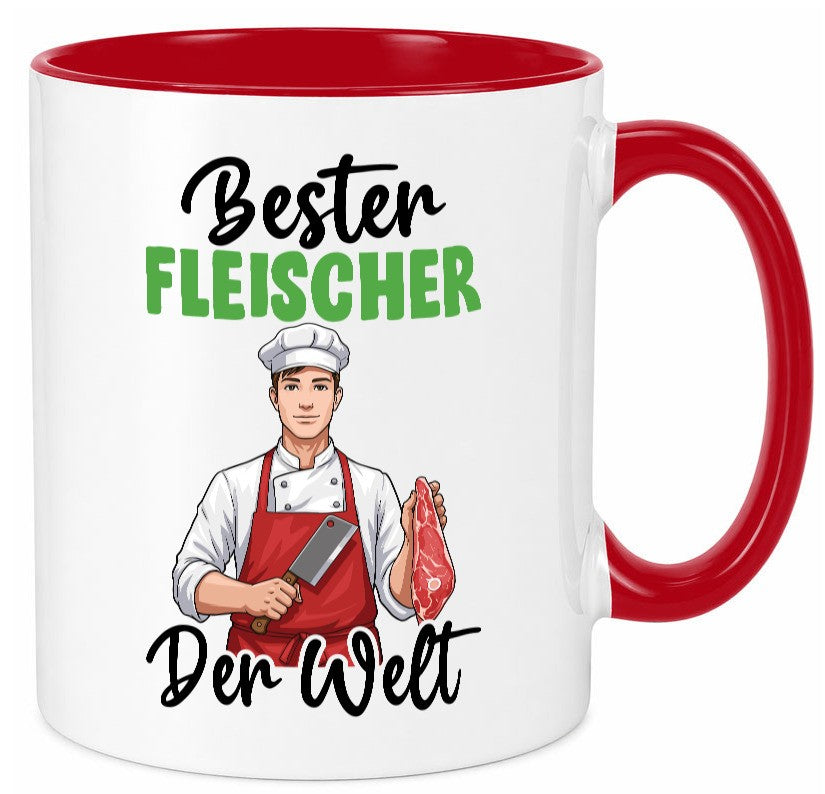 Bester Fleischer | Schlachterei v2 Geschenk Humor Geschenkidee lustiger Spruch Tasse