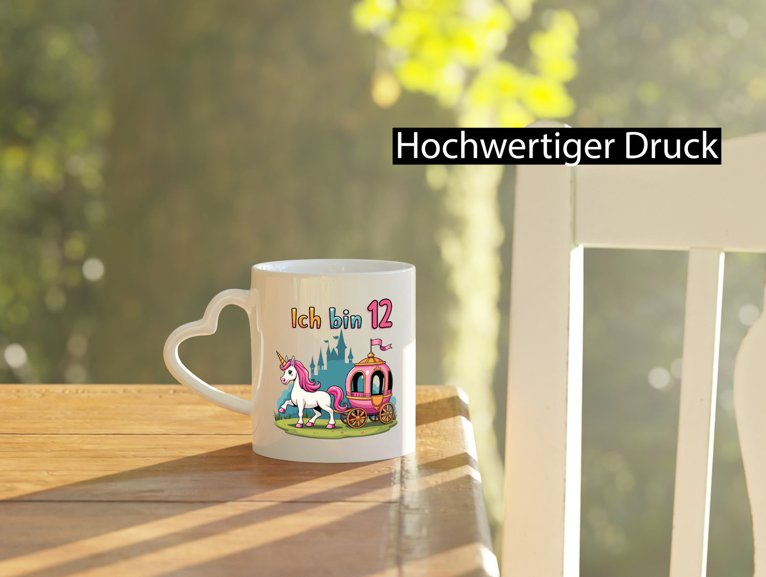 12. Geburtstag | Prinzessin in Kutsche Einhorn Geschenkidee Humor Tasse