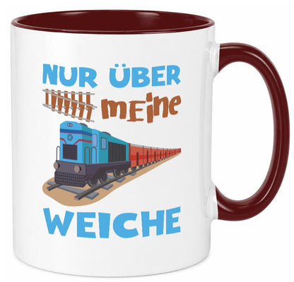 Nur über mein Weiche | Eisenbahn Weichen lustiger Spruch Geschenk Humor Tasse