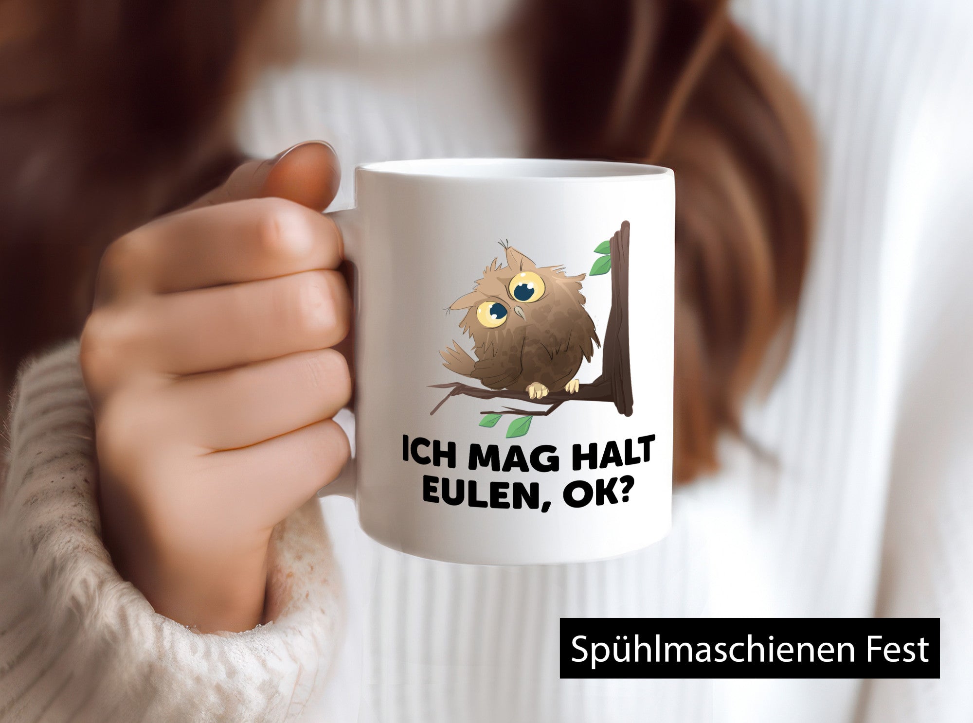 Ich mag halt Eulen ok? | Nachteule Humor Geschenkidee Tasse