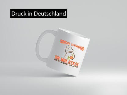 Vorsicht schwanger | Spruchtasse Kekse Statement lustiger Spruch Geschenk Humor