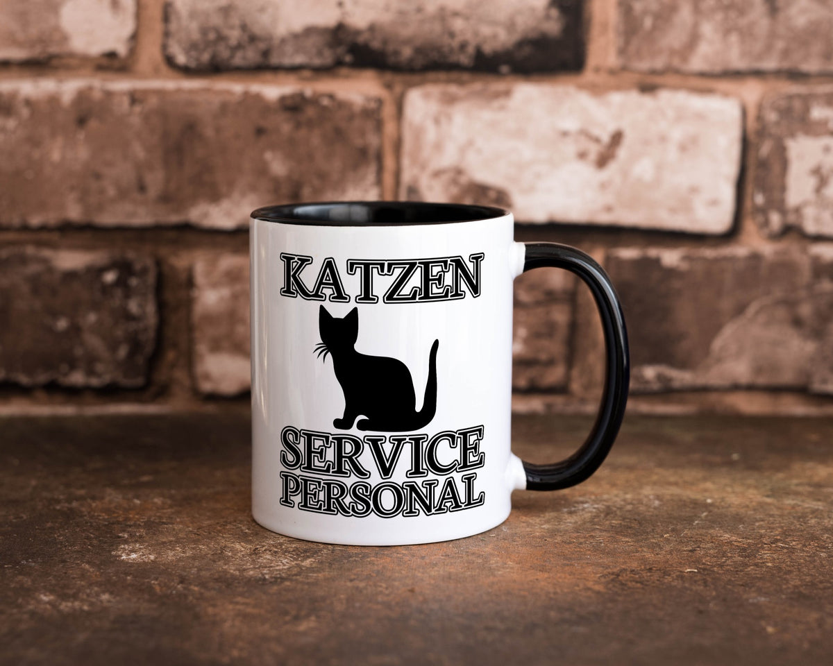 Katzen Service Personal | Katzenbesitzer Tasse Humor lustiger Spruch Geschenk