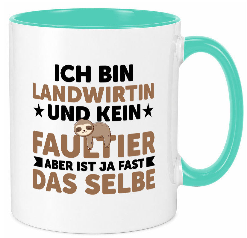 Ich bin kein Faultier: Landwirtin| Bäuerin | Landwirtschaft v2 lustiger Spruch Tasse