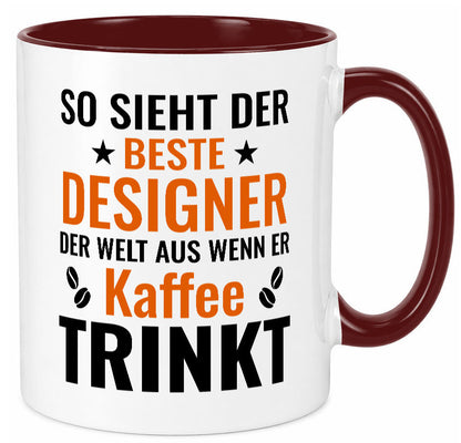 Kaffee trinkt: Designer Beruf | Mode Geschenkidee Arbeit Kollegen Büro Humor