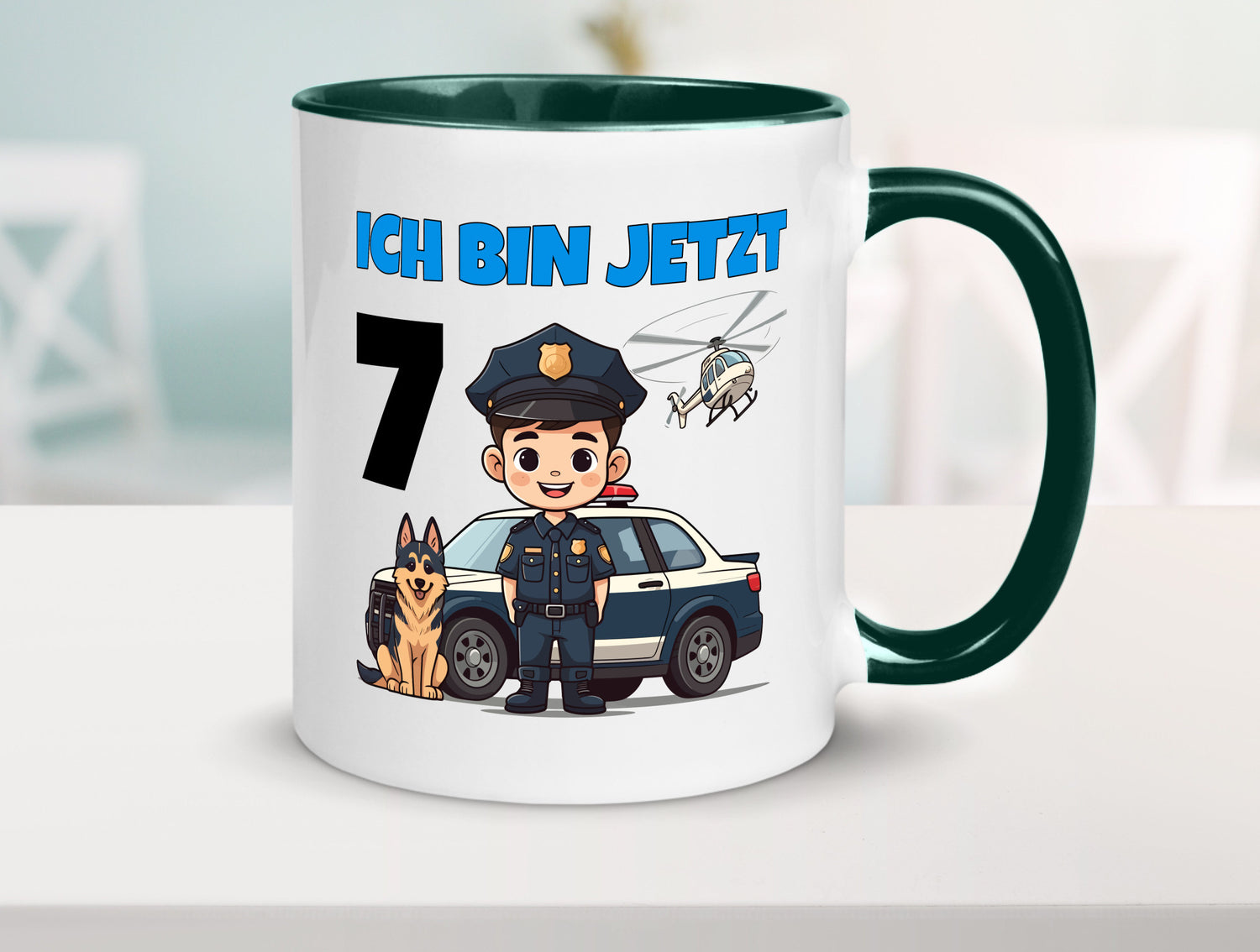 7. Geburtstag | 7 Jahre Polizei Kind Polizeiauto Humor Geschenkidee Tasse